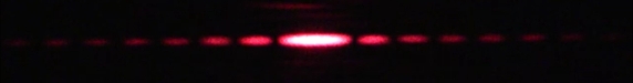 Diffraction pattern from a single slit, 80 microns wide